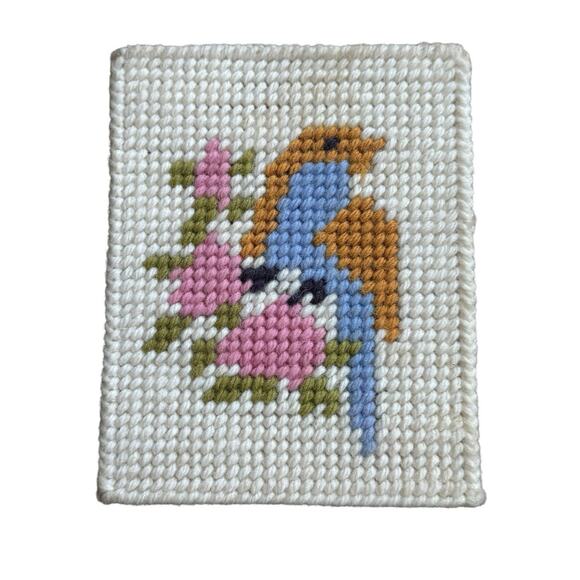 VTG Bird Square Tissue Box Cover Bathroom Decor Birder Watcher Bluebird READ - Picture 2 of 7